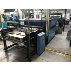 Macchina serigrafica piano-cilindrica usata SPS Cyberpress – formato 71 × 102 cm – con forno DUAL Argon e impilatore