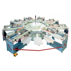 Giostra serigrafica automatica usata CMS Matex per T-shirt – 8 colori – 18 piani – 70 × 100 cm