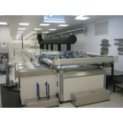 Linea serigrafica usata Thieme 3030 – levafoglio + forno Natgraph UV bi-lampada – 1000 × 1400 mm