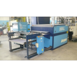 Linea serigrafica cilindrica UV Sakurai 70x100 cm con forno UV Argon e impilatore