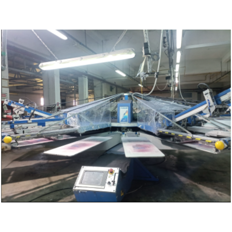 Giostra serigrafica MHM Syncroprint 3000 – 14 colori / 16 piani – formato 50 × 70 cm